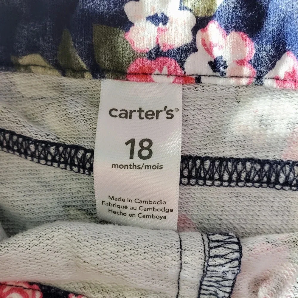 Carter's Floral Overall Dress Size 18m 100% Cotton
